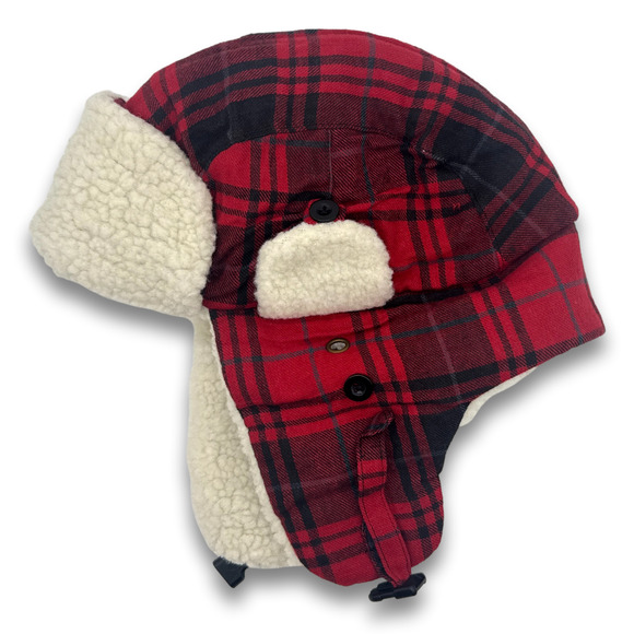 Red Lumberjack Aviator Soft Faux Fur Ear Flap Hat Winter Ski Trooper Trapper Hat - Picture 6 of 8